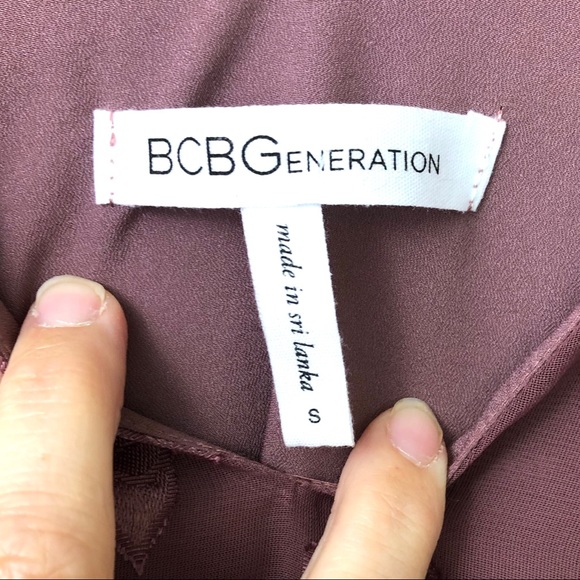 BCBGeneration Mauve Rose Pink Jacquard Bow Dress - Picture 4 of 8